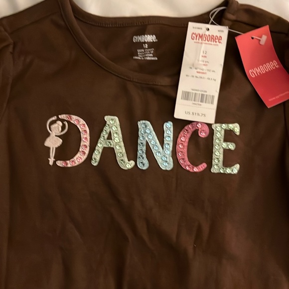 Gymboree brown sequin DANCE long sleeve t-shirt sequin ballerina size 12 NWT - Picture 4 of 11